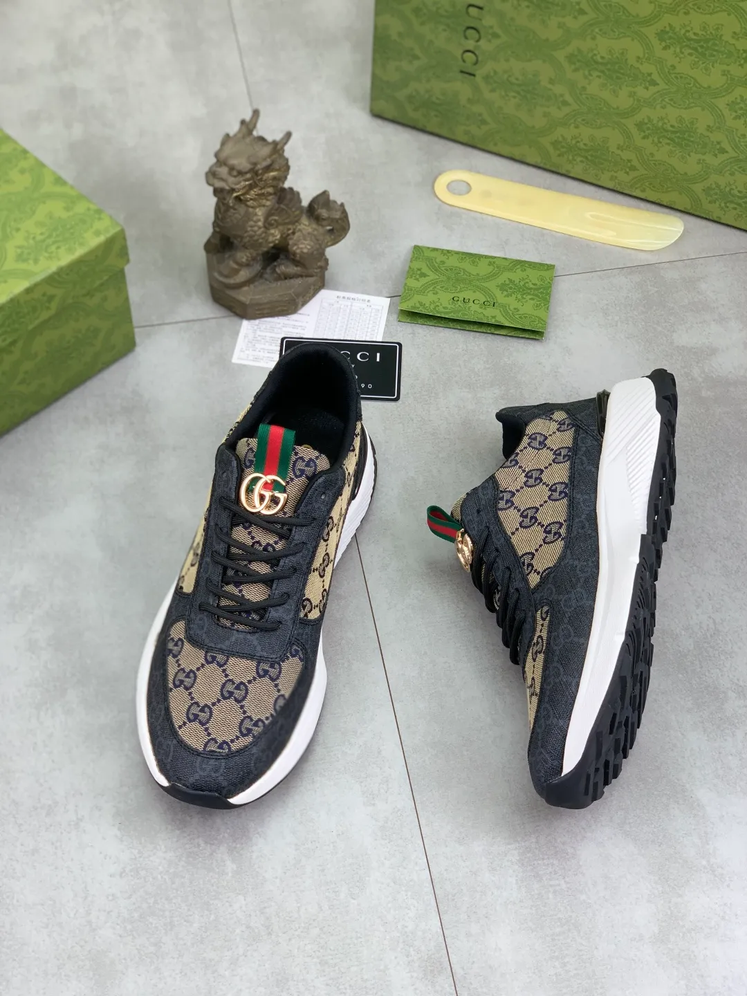 Men's men's shoes 💰P460💰[New model] (GUCCI) official website's latest 🎁🎁casual and fashionable men's shoes👟, hot style 💥 style is simple and elegant, exclusive for trendy men. Unique official website's latest brand double G element Elements 👑 Original Gucci decoration, fashionable and generous, fabric original calfskin ✅ fully imported first-layer pigskin lining, official website designated wear-resistant, lightweight original rubber casual outsole, classic model taken in real life 🎬38-44 (45 customized) 2️⃣ colors available
